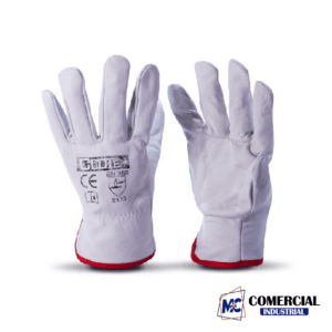 Guantes de Badana Blanco Con Elástico Clute