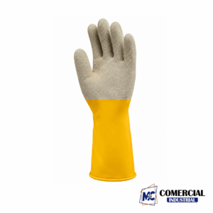 Guantes de Jebe Amarillo con Palma Corrugada